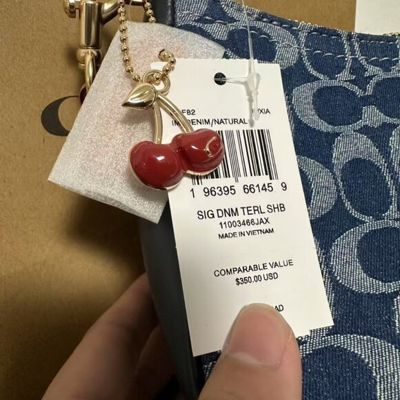 Coach Denim Blue and Tan Shoulder Bag - Picture 8 of 9